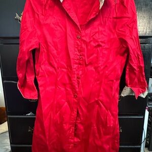 Red Button-Up dress